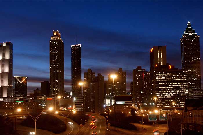 Atlanta skyline at twilight