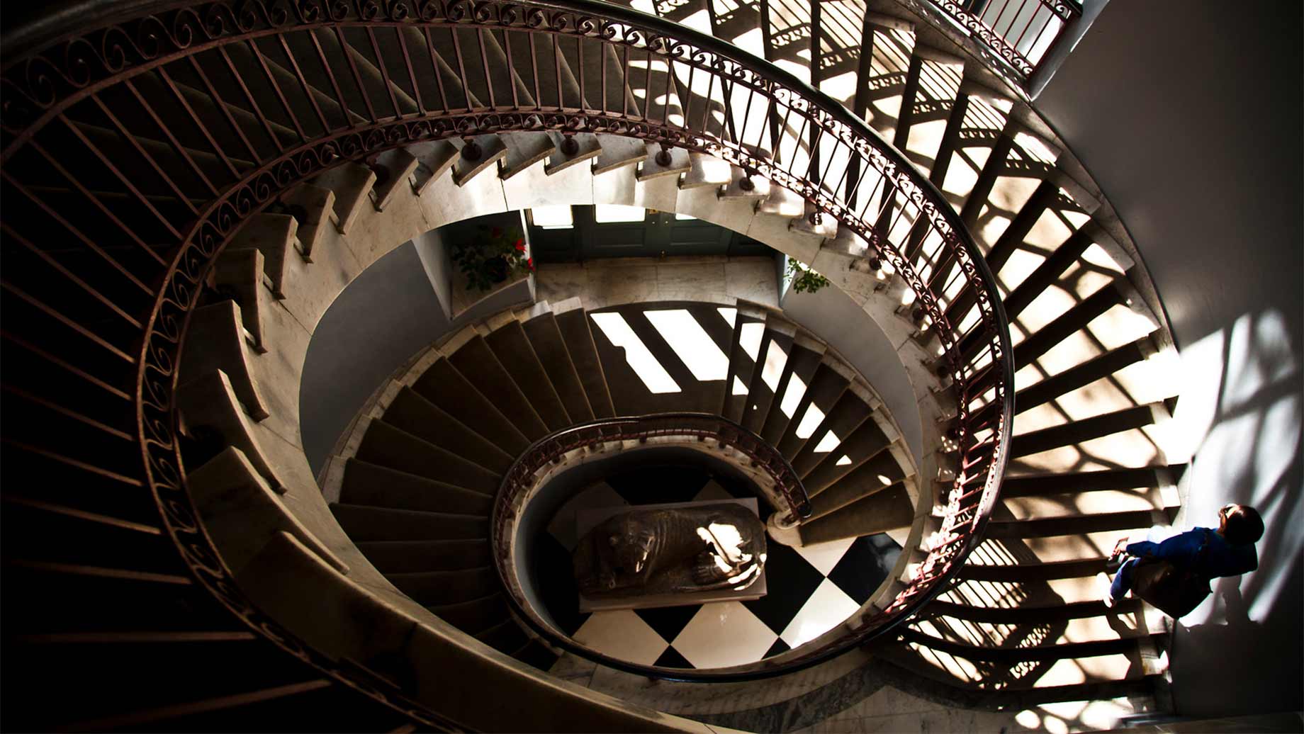 spiral staircase in Bowden Hall