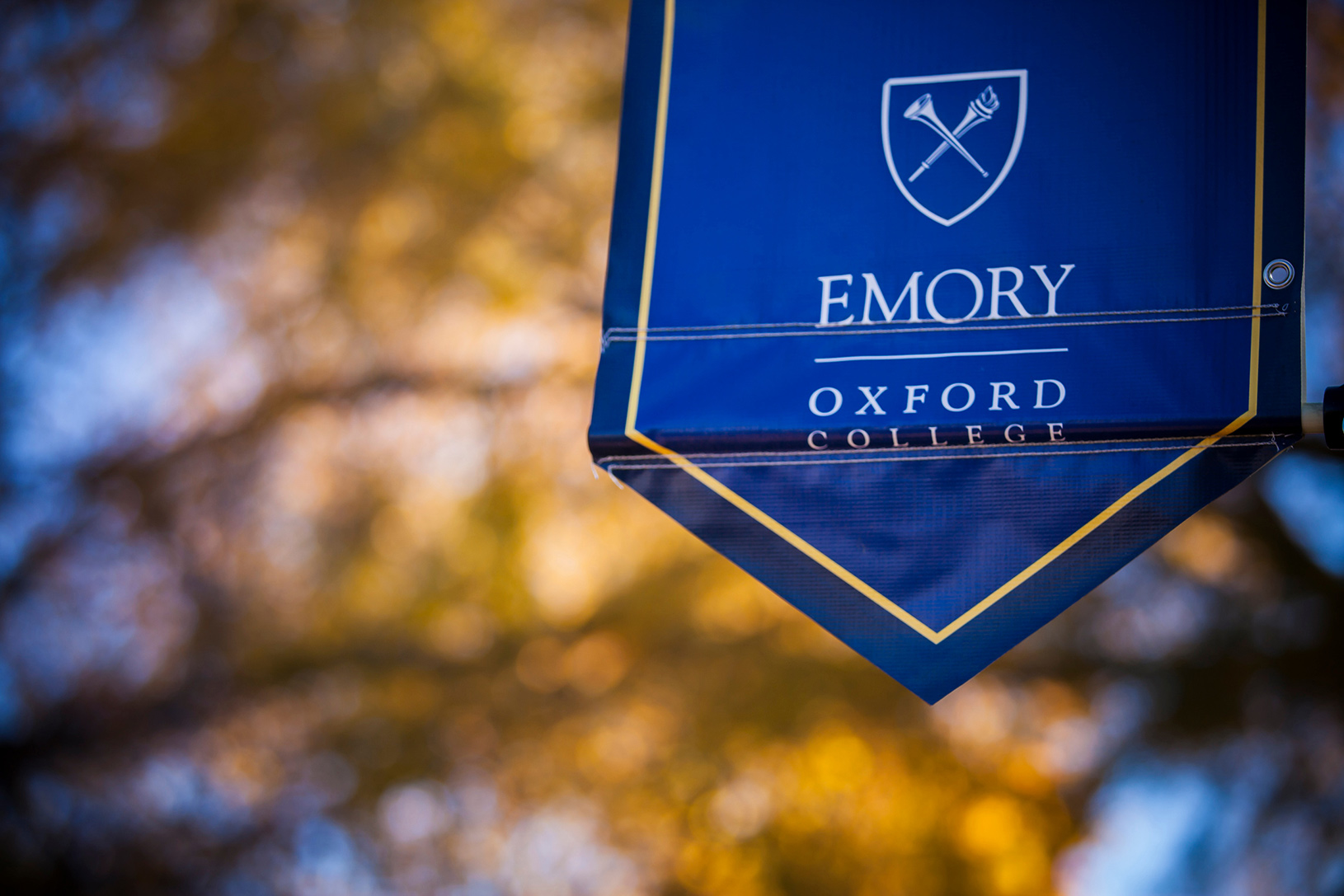 Banner of Emory Oxford College against leaves